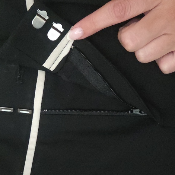 Vince Wool Black and White Dress Pants with Straight Leg - Picture 6 of 9